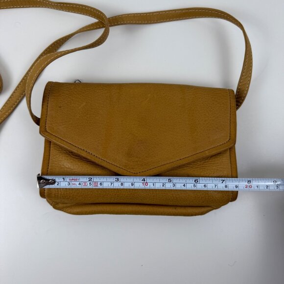 Julia Duren Raingaurded Brown Leather Crossbody Clutch Bag Minimalist Boho - Picture 8 of 9